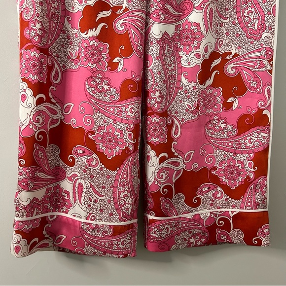 J.Crew Relaxed Wide Leg Pants in Pink Vintage Paisley - Picture 5 of 9